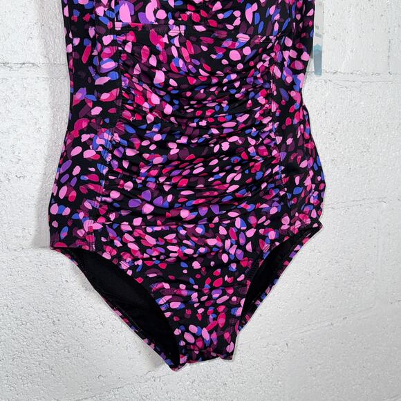 Swim Solutions Women's Abstract Printed One-Piece Swimsuit multi, 16 $112 - Picture 6 of 14